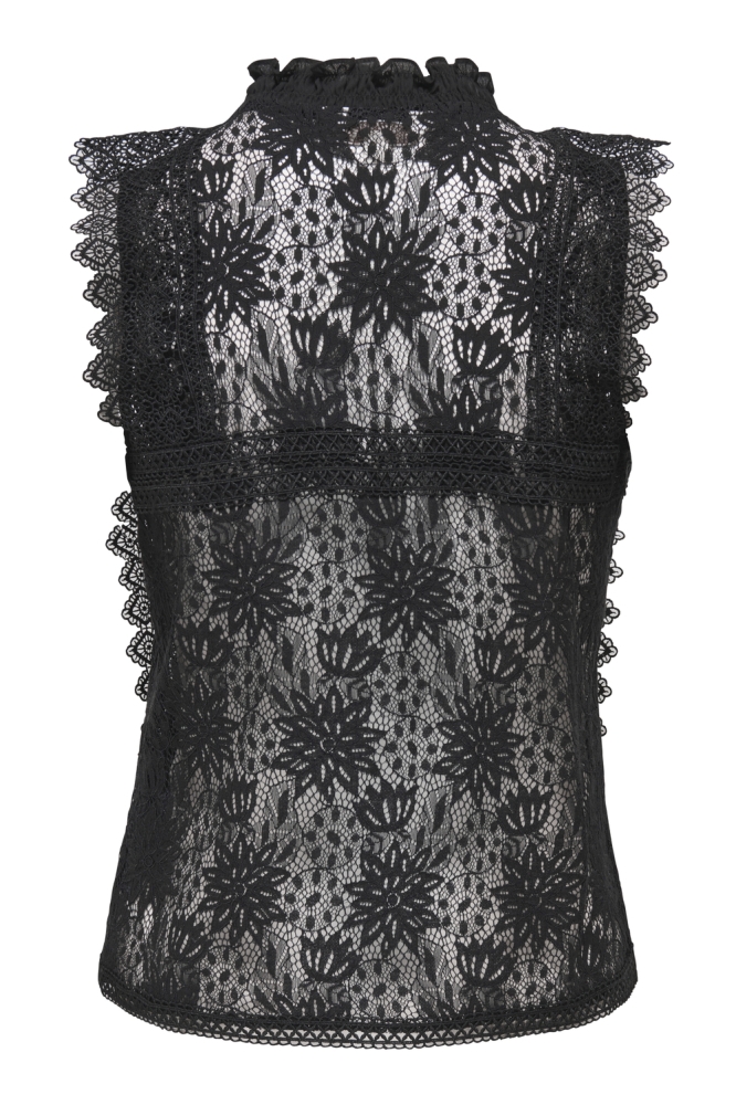 ONLGILLIAN S/L O-NECK LACE TOP OX W 15363711 BLACK
